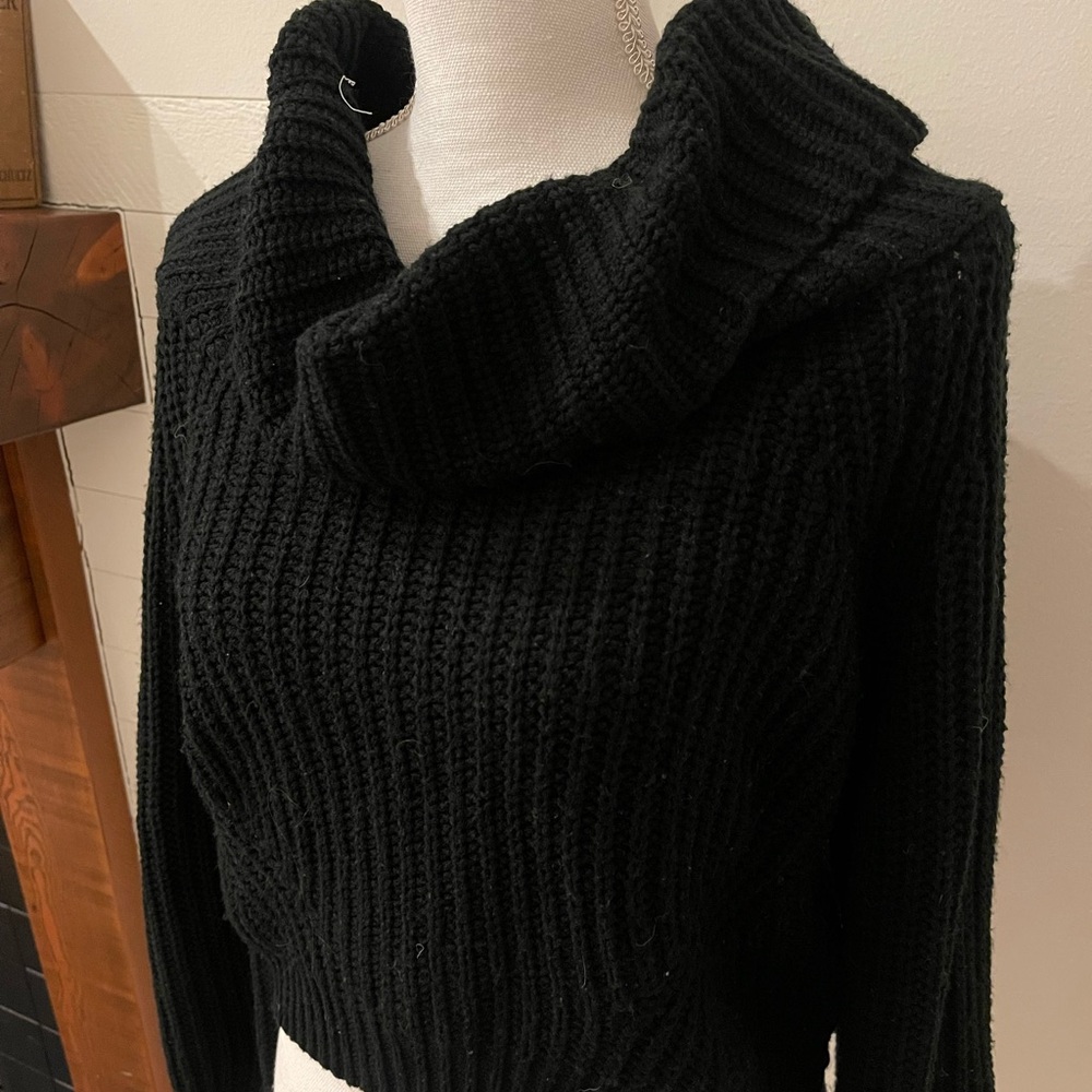 Women's Black Cowl Neck Sweater